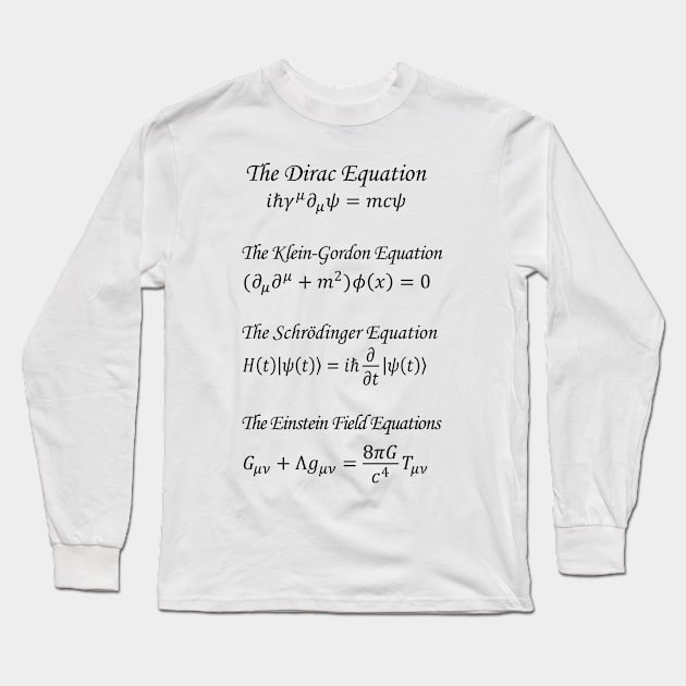 Theoretical Physics Equations Long Sleeve T-Shirt by ScienceCorner